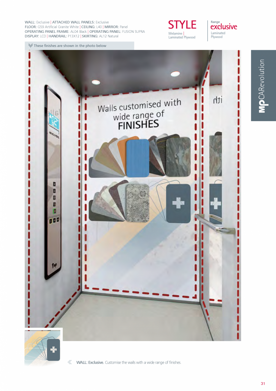 Pagina 31-Catalog - Cabine de pasageri MP MP IFMA Catalog, brosura Engleza nance work.
L100

60

Car Finishes...