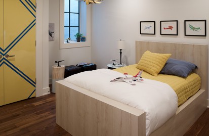 Mobilier de dormitor decorat cu folie Formica® Folii HPL pentru mobilier și decorațiuni interioare