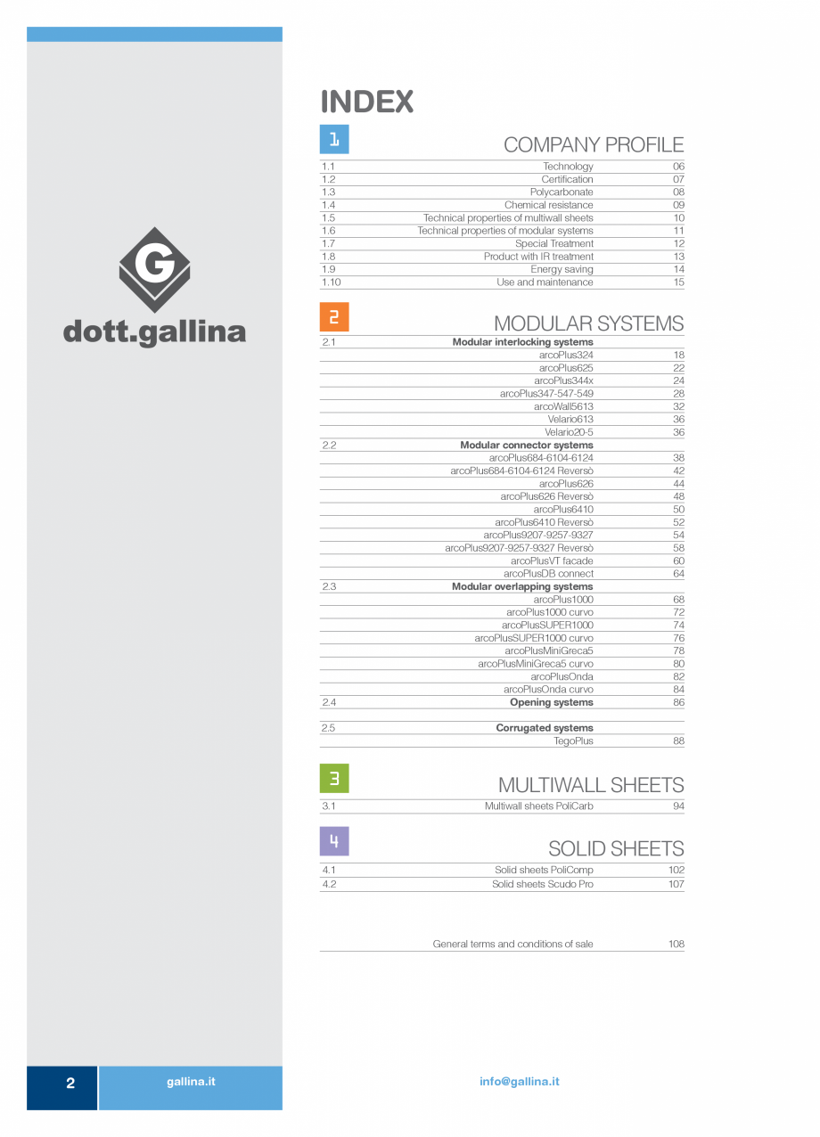 Pagina 3 - Catalog policarbonat celular DOTT GALLINA DOTT GALLINA Catalog, brosura Engleza wned...