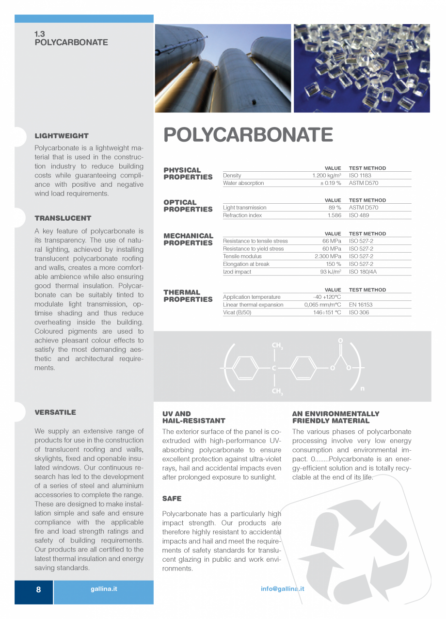 Pagina 9 - Catalog policarbonat celular DOTT GALLINA DOTT GALLINA Catalog, brosura Engleza ts.

The ...