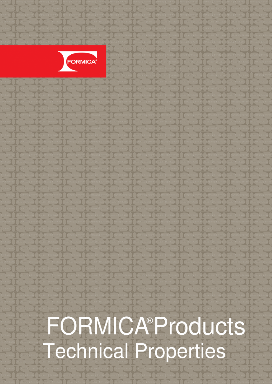 Pagina 1-Caracteristici tehnice - Placi HPL FORMICA COMPACT Fisa tehnica Engleza FORMICA Products
®
...