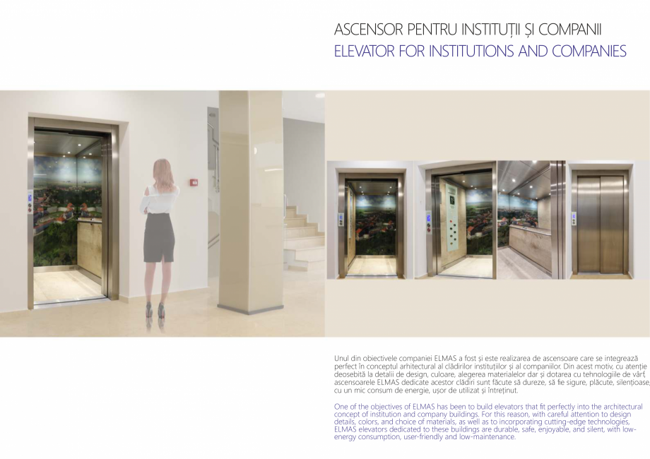 Pagina 5-Constructorii de ascensoare ELMAS Catalog, brosura Romana ough reliability, safety, silent operation...