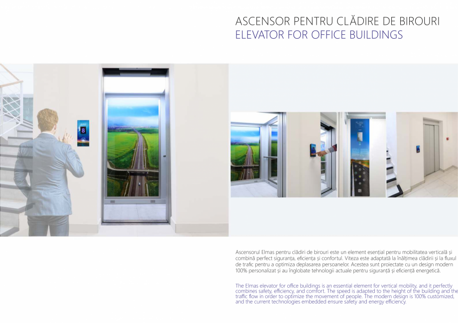 Pagina 7-Constructorii de ascensoare ELMAS Catalog, brosura Romana ﬃc ﬂow in order to optimize the...