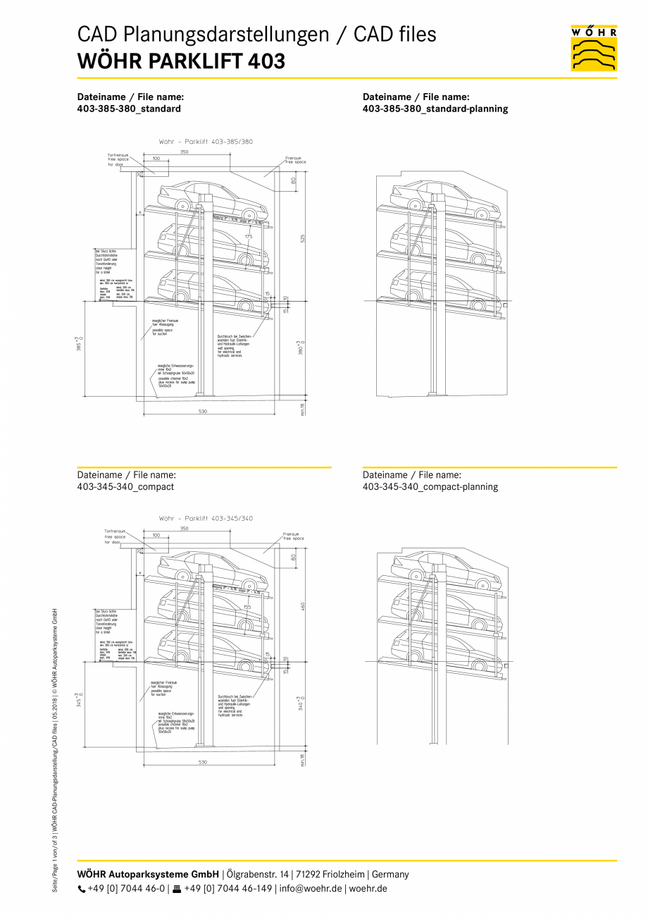 Pagina 1-CAD-PDF WOEHR_CAD-403_DE-EN_05-2018 WÖHR Proiect CAD PARKLIFT 403 