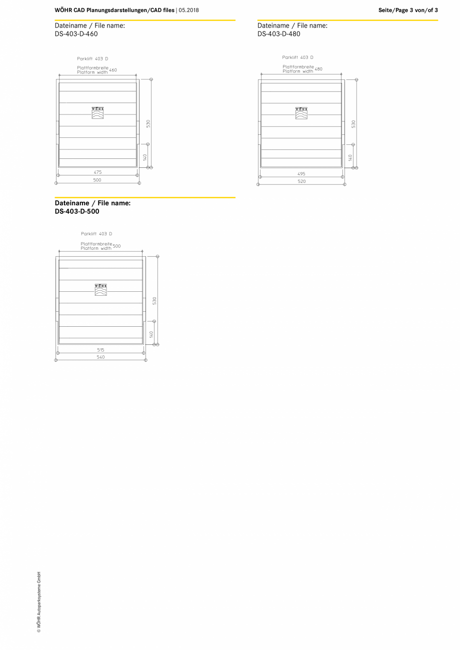Pagina 3-CAD-PDF WOEHR_CAD-403_DE-EN_05-2018 WÖHR Proiect CAD PARKLIFT 403 