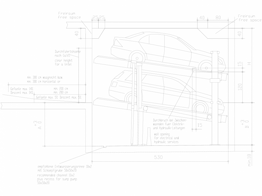 Pagina 1-CAD-DXF Parklift 405-Dimensions WÖHR Detaliu de produs 
