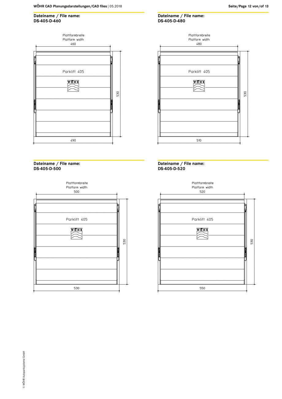 Pagina 12 - CAD-PDF WOEHR_CAD-405_DE-EN_05-2018 WÖHR Detaliu de produs PARKLIFT 405 