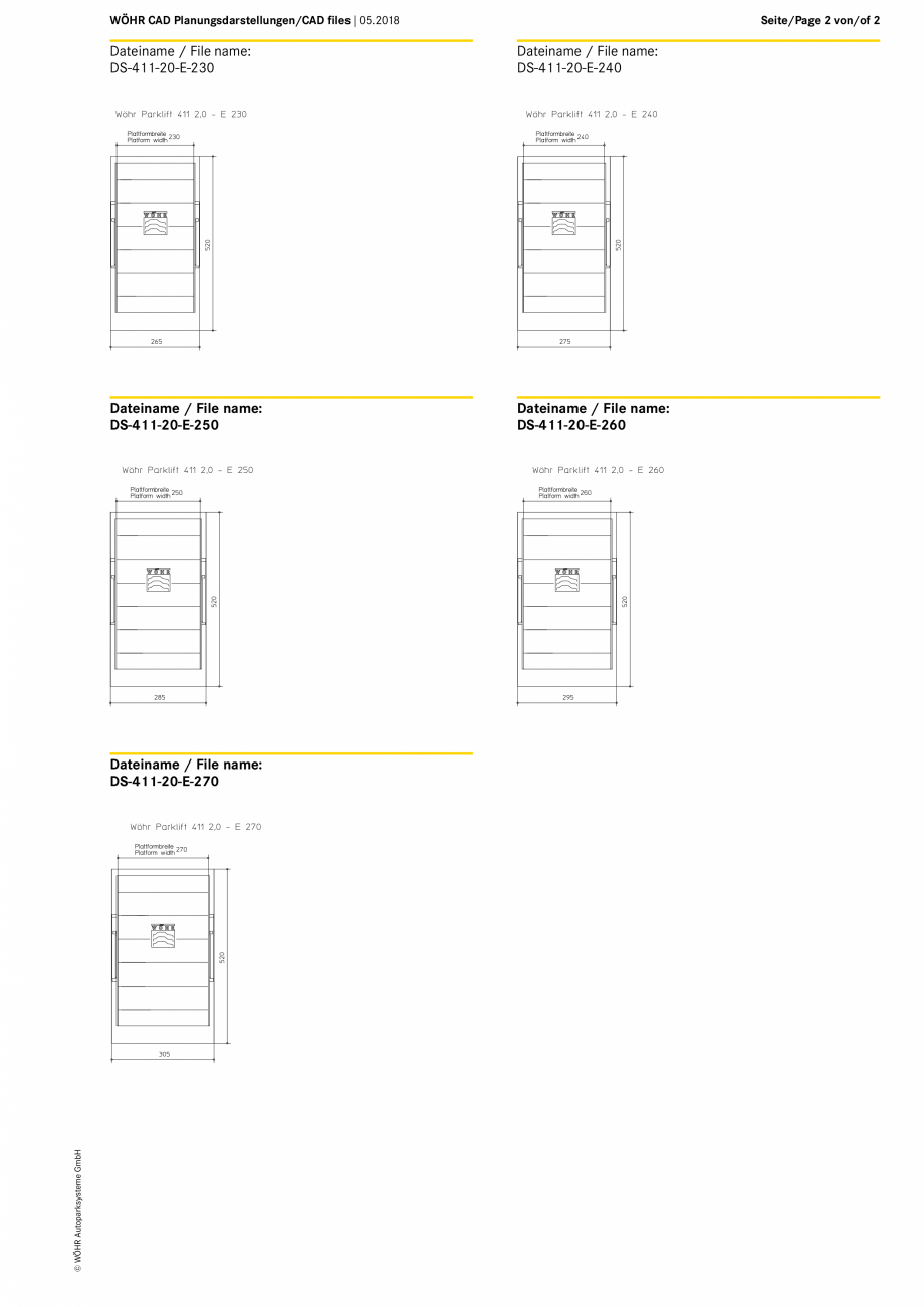 Pagina 2-CAD-PDF Parklift 411 WOEHR_CAD-411-20_DE-EN_05-2018 WÖHR Detaliu de produs 
