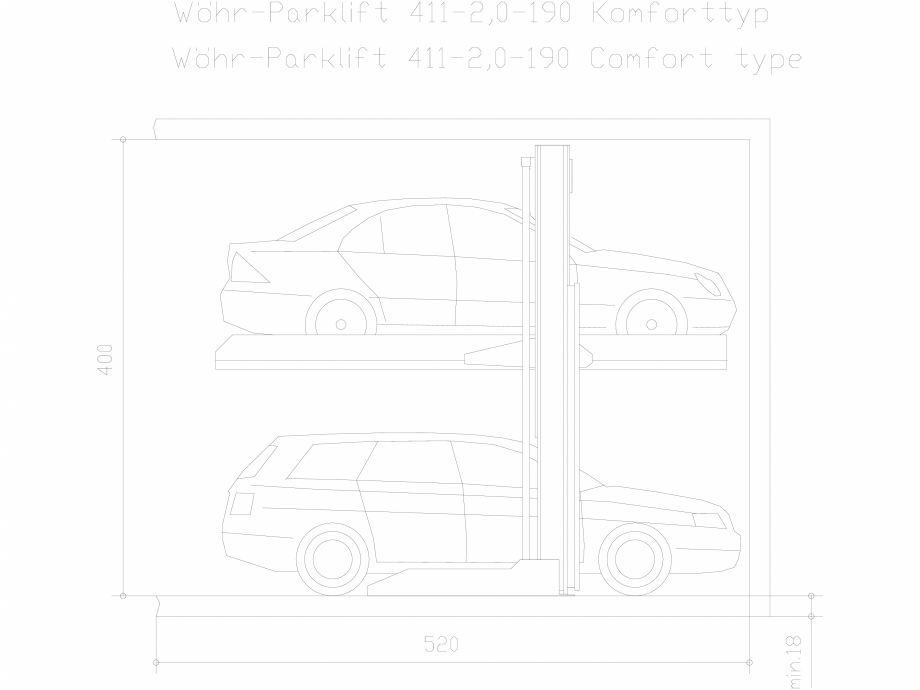 Pagina 1-CAD-DXF Parklift 411-20-190_comfort WÖHR Detaliu de produs 