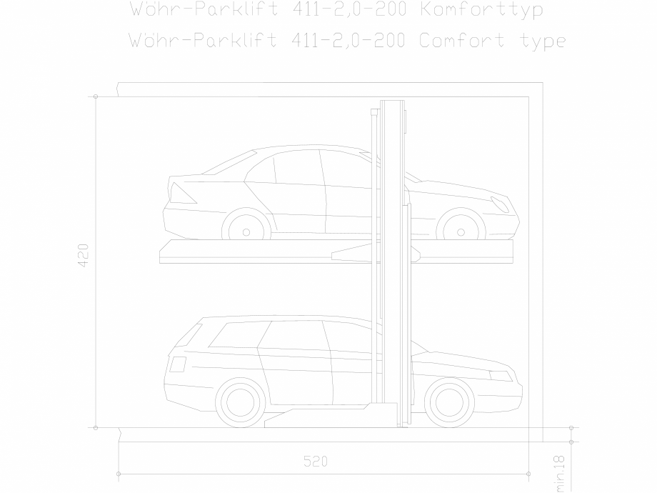 Pagina 1-CAD-DXF Parklift 411-20-200_comfort WÖHR Detaliu de produs 