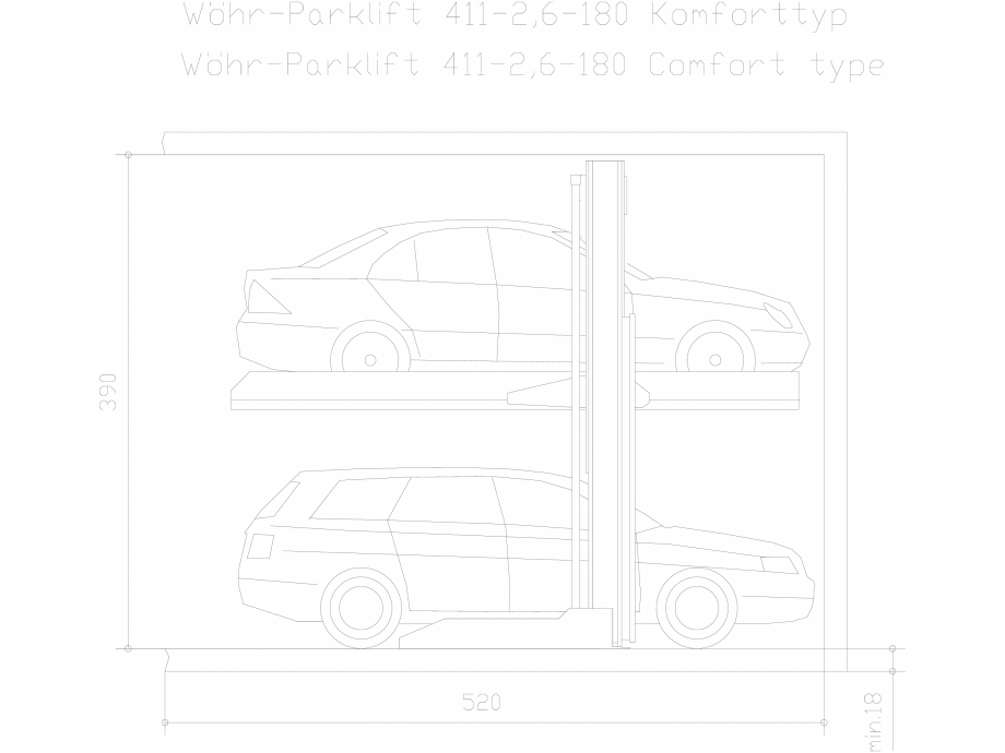 Pagina 1-CAD-DXF Parklift 411-26-D-180_comfort WÖHR Detaliu de produs 