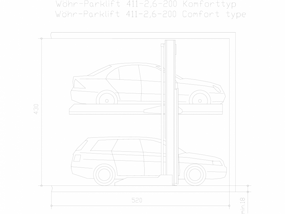 Pagina 1-CAD-DXF Parklift 411-26-D-200_comfort WÖHR Detaliu de produs 