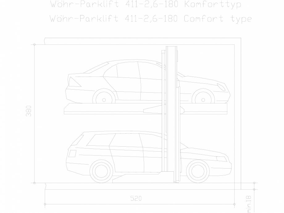 Pagina 1-CAD-DXF Parklift 411-26-E-180_comfort WÖHR Detaliu de produs 