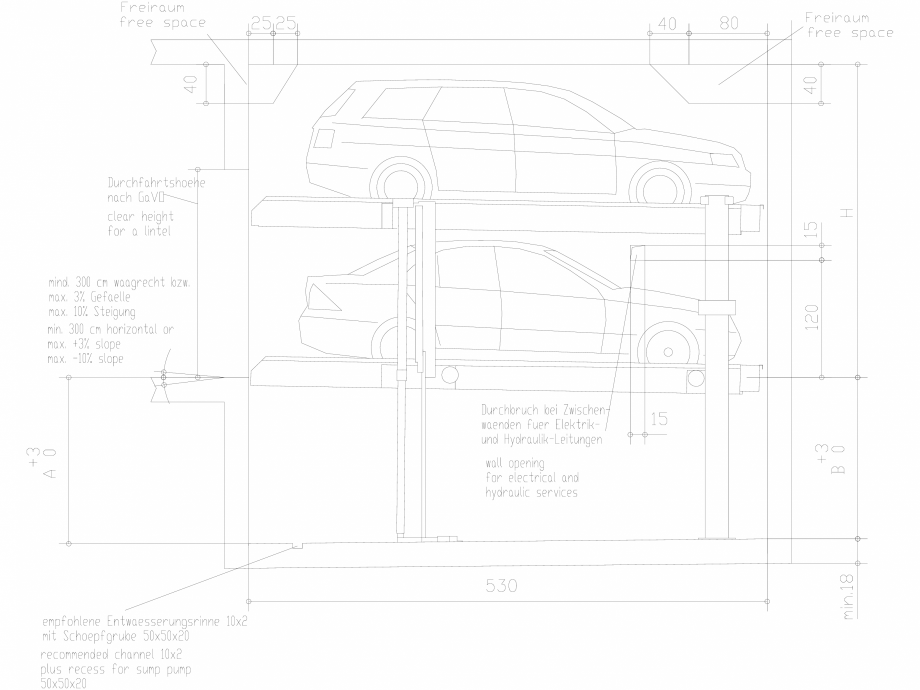Pagina 1-CAD-DXF Parklift 450-Dimensions WÖHR Detaliu de produs 