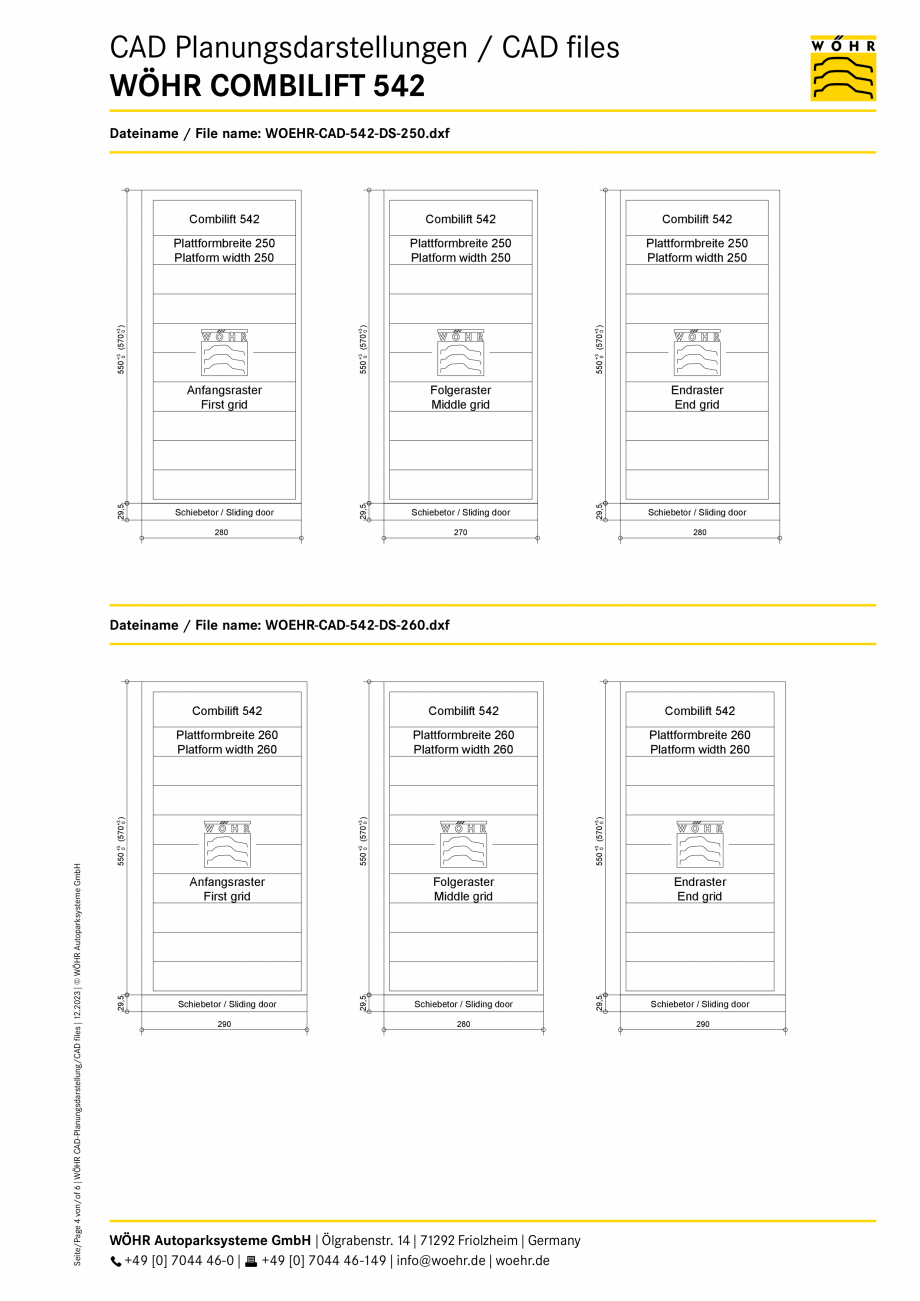 Pagina 4-CAD-PDF Sistem mecanic de parcare WOEHR-CAD-542-7 WÖHR Detaliu de produs COMBILIFT 542 