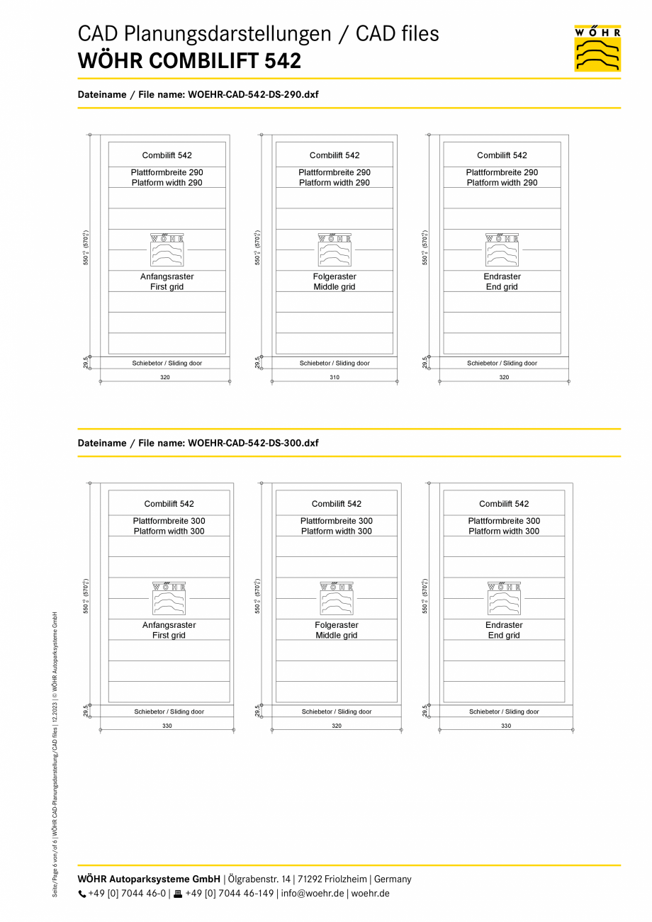 Pagina 6-CAD-PDF Sistem mecanic de parcare WOEHR-CAD-542-7 WÖHR Detaliu de produs COMBILIFT 542 