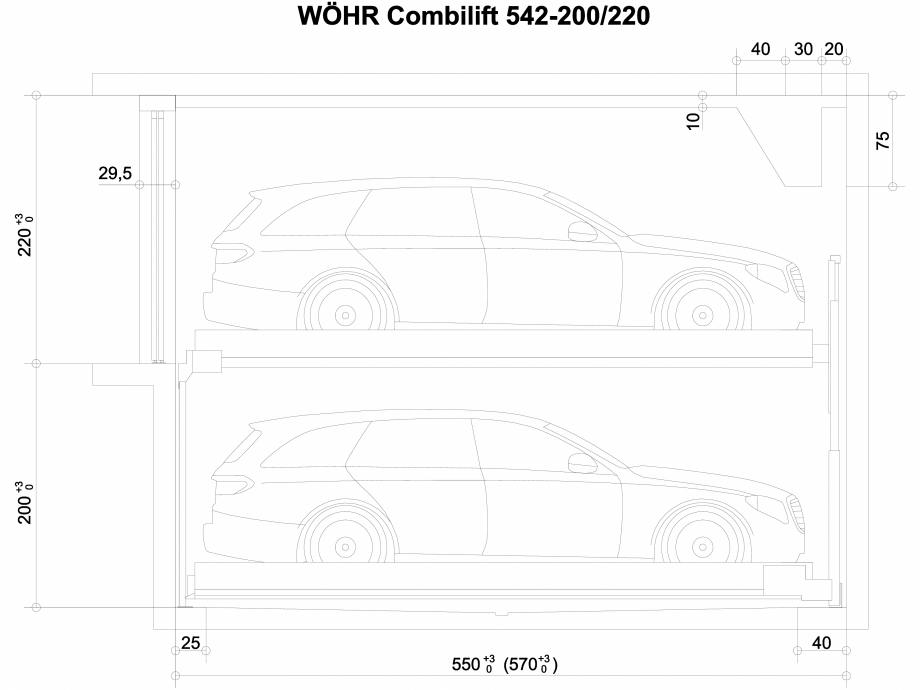 Pagina 1-CAD-DXF Sistem mecanic de parcare WOEHR-CAD-542-7-200-220 WÖHR Detaliu de produs COMBILIFT 542 