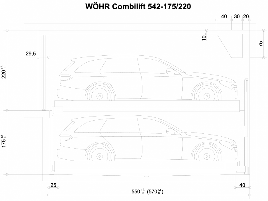 Pagina 1-CAD-DXF Sistem mecanic de parcare WOEHR-CAD-542-7-175-220 WÖHR Detaliu de produs COMBILIFT 542 