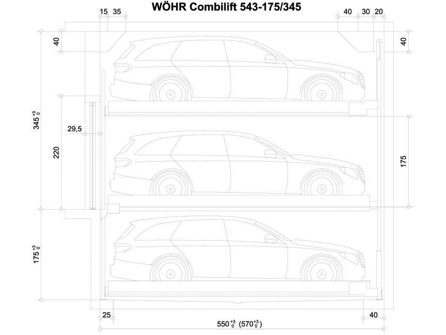 Pagina 1-CAD-DXF Sistem mecanic de parcare WOEHR-CAD-543-7-175-345 WÖHR Detaliu de produs COMBILIFT 543 