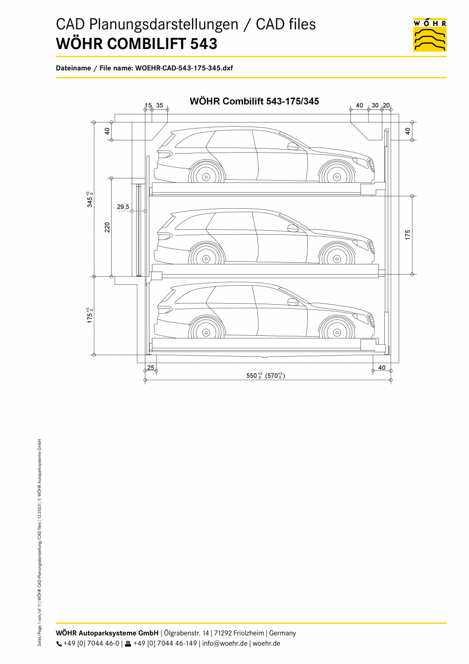 Pagina 1 - CAD-PDF Sistem mecanic de parcare WOEHR-CAD-543-7 WÖHR Detaliu de produs COMBILIFT...