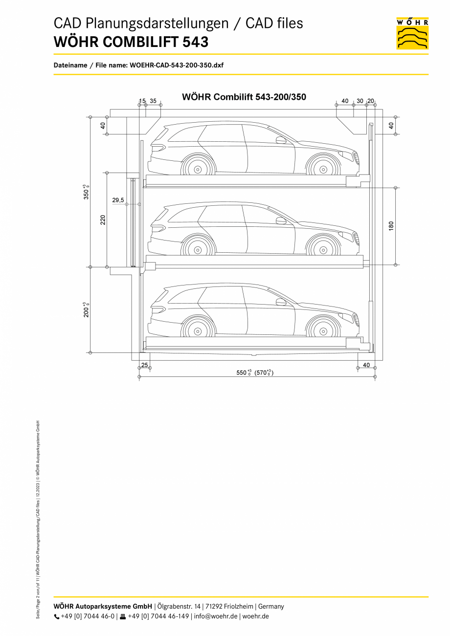 Pagina 2 - CAD-PDF Sistem mecanic de parcare WOEHR-CAD-543-7 WÖHR Detaliu de produs COMBILIFT...