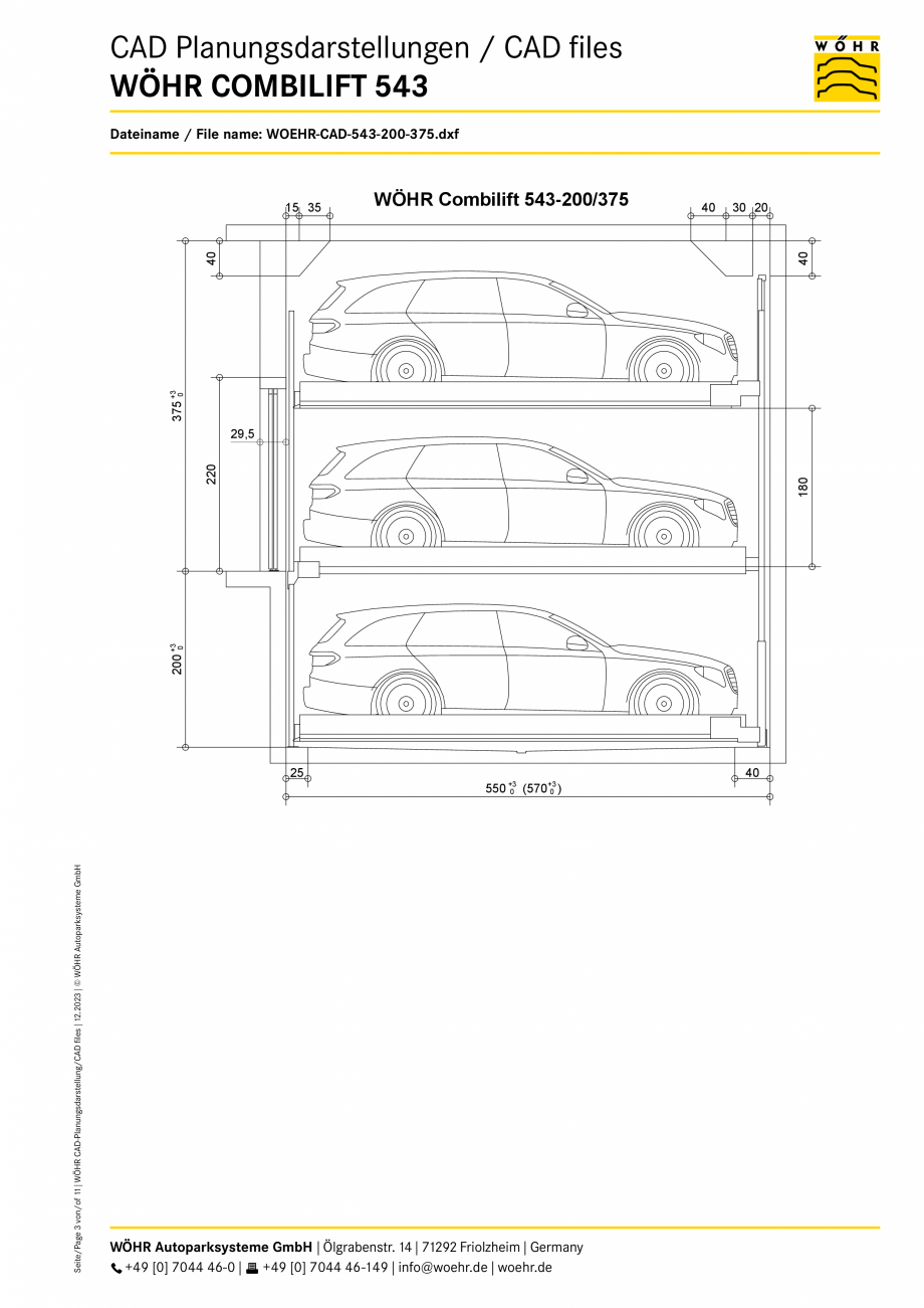Pagina 3 - CAD-PDF Sistem mecanic de parcare WOEHR-CAD-543-7 WÖHR Detaliu de produs COMBILIFT...