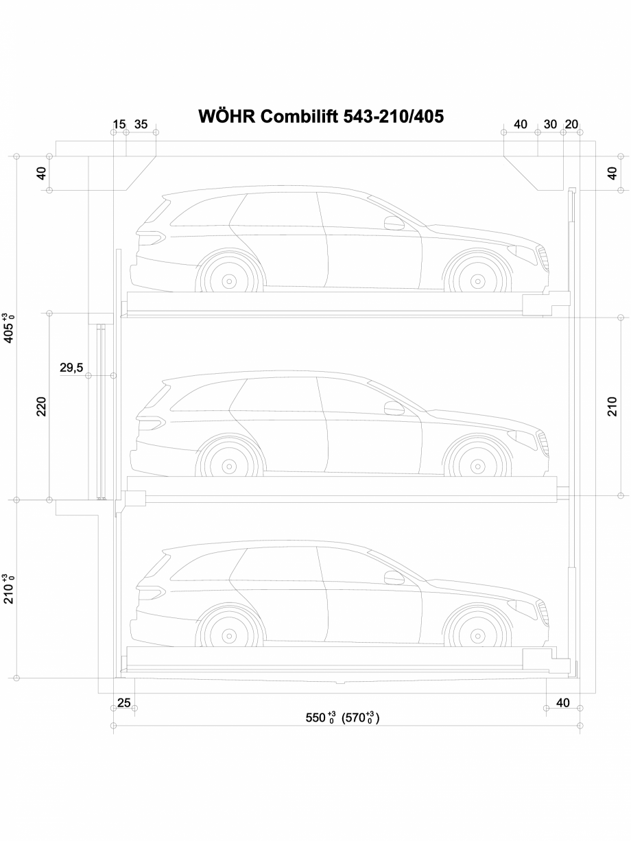 Pagina 1-CAD-DXF Sistem mecanic de parcare WOEHR-CAD-543-7-210-405 WÖHR Detaliu de produs COMBILIFT 543 