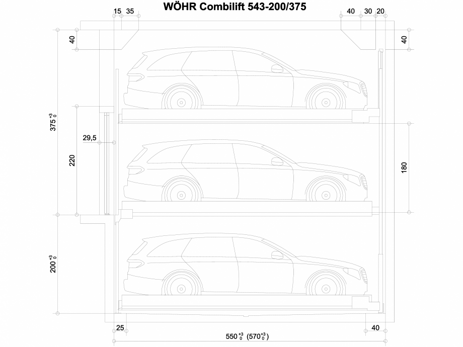 Pagina 1-CAD-DXF Sistem mecanic de parcare WOEHR-CAD-543-7-200-375 WÖHR Detaliu de produs COMBILIFT 543 