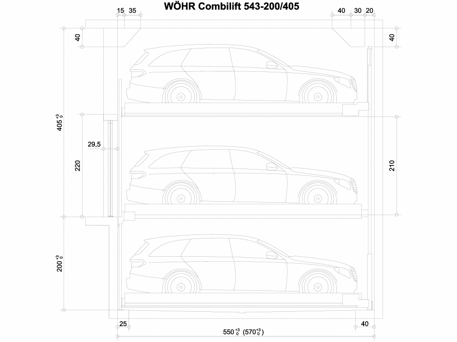 Pagina 1-CAD-DXF Sistem mecanic de parcare WOEHR-CAD-543-7-200-405 WÖHR Detaliu de produs COMBILIFT 543 