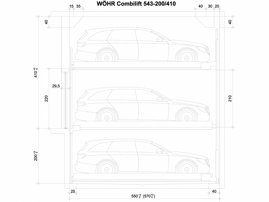 Pagina 1-CAD-DXF Sistem mecanic de parcare WOEHR-CAD-543-7-200-410 WÖHR Detaliu de produs COMBILIFT 543 