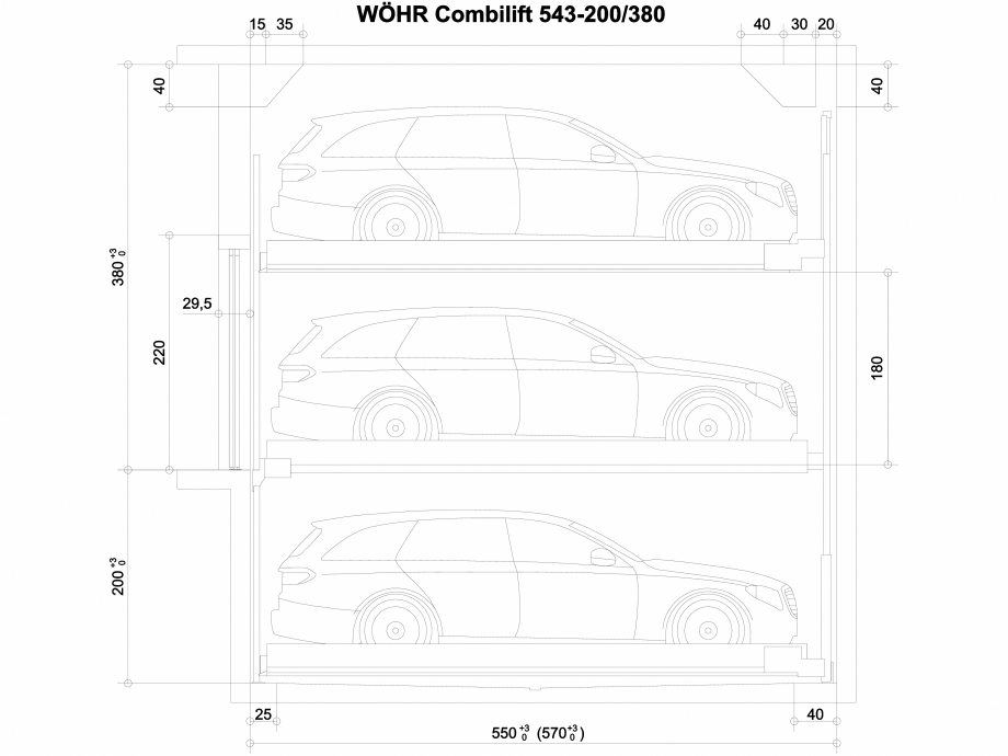 Pagina 1-CAD-DXF Sistem mecanic de parcare WOEHR-CAD-543-7-200-380 WÖHR Detaliu de produs COMBILIFT 543 