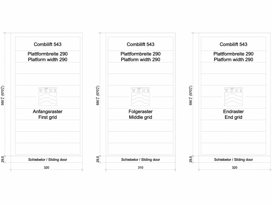 Pagina 1-CAD-DXF Sistem mecanic de parcare WOEHR-CAD-543-7-DS-290 WÖHR Detaliu de produs COMBILIFT 543 