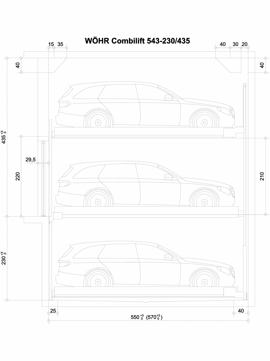 Pagina 1-CAD-DXF Sistem mecanic de parcare WOEHR-CAD-543-7-230-435 WÖHR Detaliu de produs COMBILIFT 543 