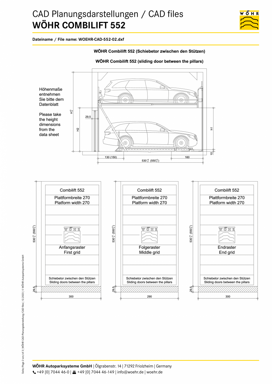Pagina 2 - CAD-PDF Sistem mecanic de parcare WOEHR-CAD-552 WÖHR Detaliu de produs COMBILIFT 552...