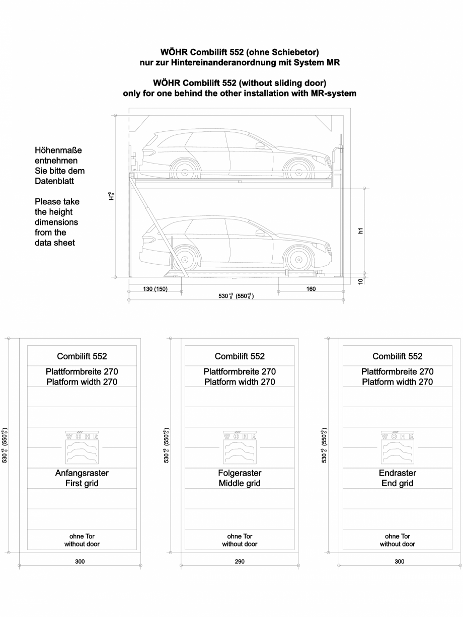 Pagina 1-CAD-DXF Sistem mecanic de parcare WOEHR-CAD-552-03 WÖHR Detaliu de produs COMBILIFT 552 