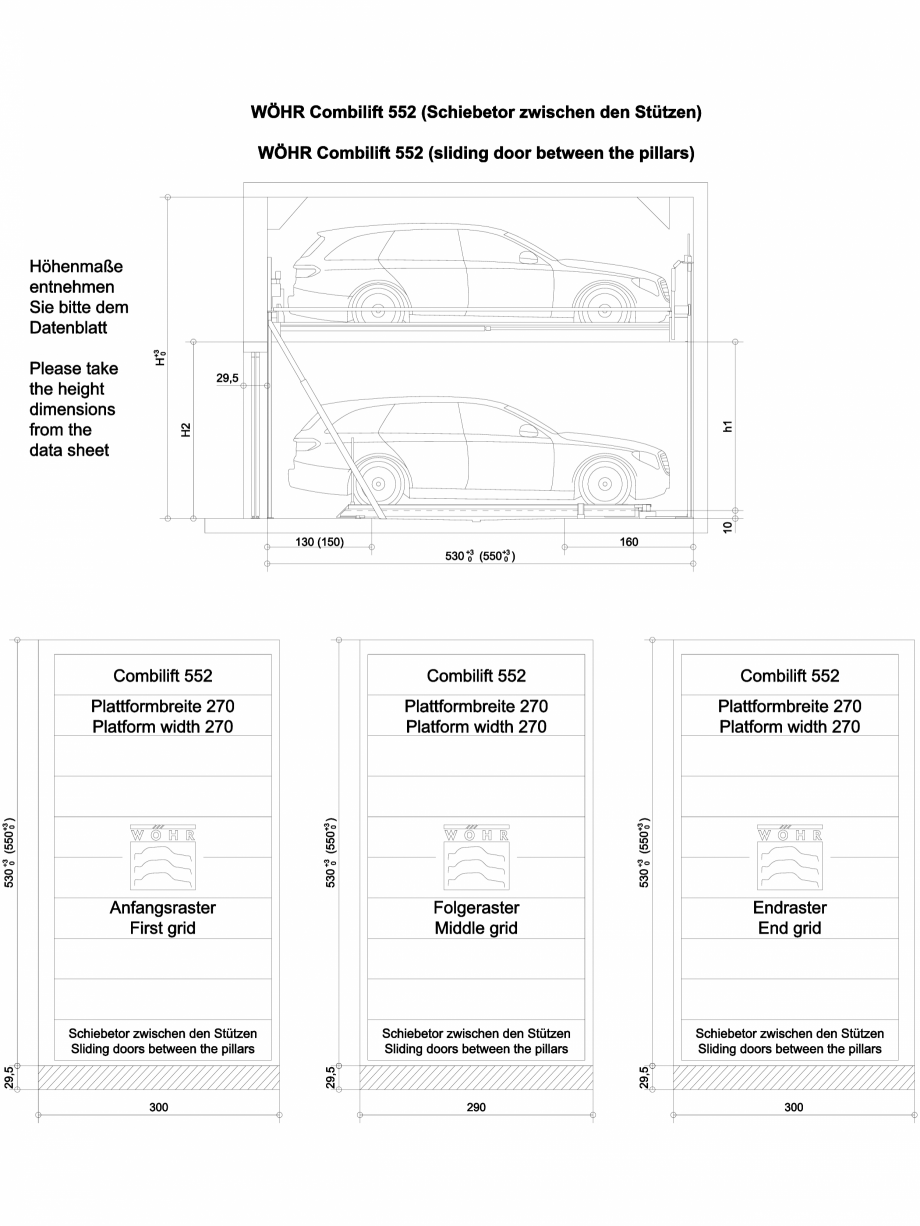 Pagina 1-CAD-DXF Sistem mecanic de parcare WOEHR-CAD-552-02 WÖHR Detaliu de produs COMBILIFT 552 