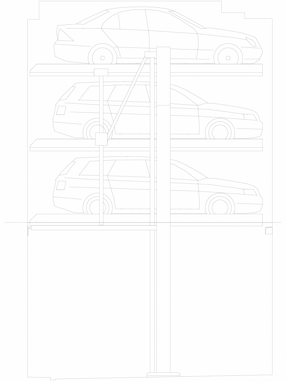 Pagina 1-CAD-DXF Sistem mecanic de parcare 413-335-planning WÖHR Detaliu de produs PARKLIFT 413 