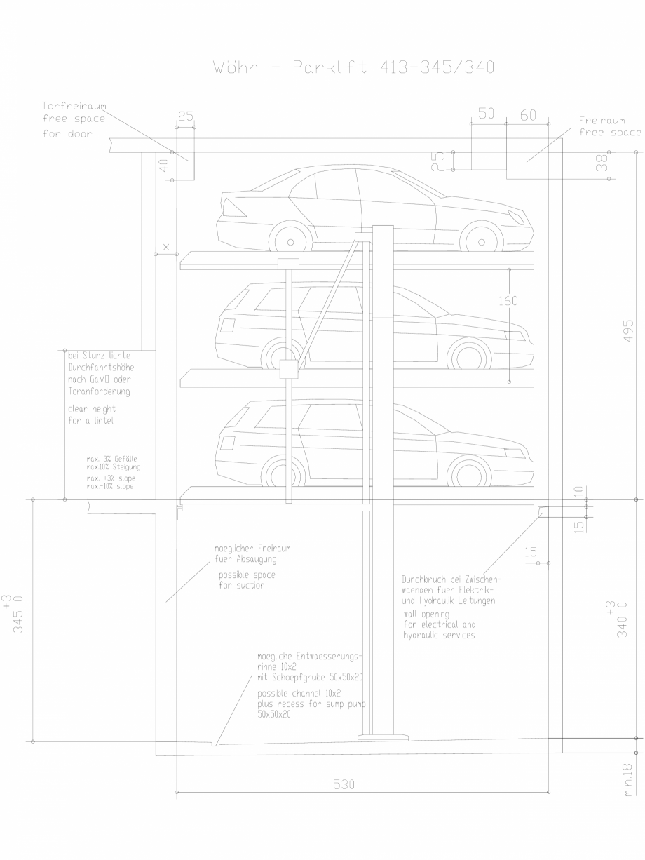 Pagina 1-CAD-DXF Sistem mecanic de parcare 413-345 WÖHR Detaliu de produs PARKLIFT 413 