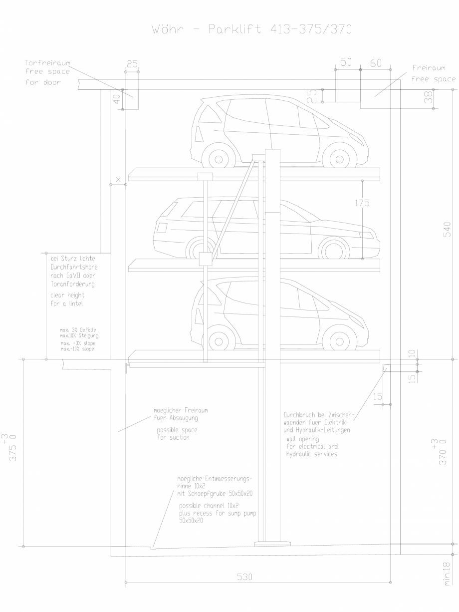 Pagina 1-CAD-DXF Sistem mecanic de parcare 413-375 WÖHR Detaliu de produs PARKLIFT 413 