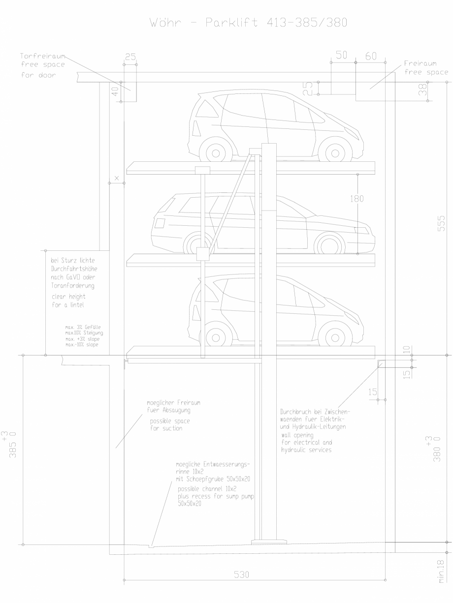 Pagina 1 - CAD-DXF Sistem mecanic de parcare 413-385 WÖHR Detaliu de produs PARKLIFT 413 