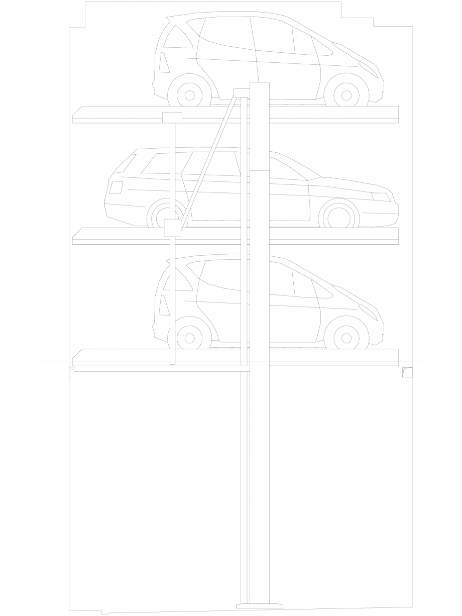 Pagina 1-CAD-DXF Sistem mecanic de parcare 413-385-planning WÖHR Detaliu de produs PARKLIFT 413 