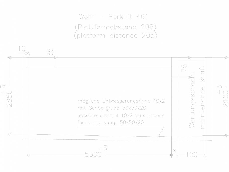 Pagina 1-CAD-DXF Sistem mecanic de parcare 461-205-planning WÖHR Detaliu de produs PARKLIFT 461/462 