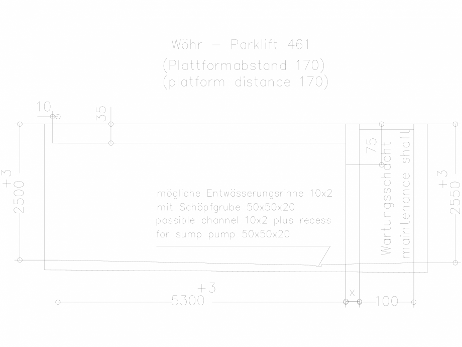 Pagina 1-CAD-DXF Sistem mecanic de parcare 461-170-planning WÖHR Detaliu de produs PARKLIFT 461/462 