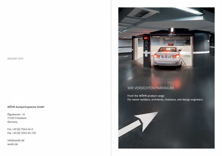 Pagina 2-Sisteme de parcare auto WÖHR PARKLIFT 405, PARKLIFT 450, PARKLIFT 401, PARKLIFT 411, PARKLIFT...