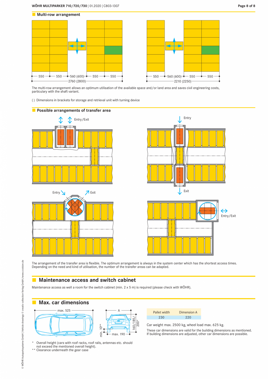 Pagina 8-Sistem de parcare automat Multiparker WÖHR MULTIPARKER 710-720-730 Fisa tehnica Engleza...