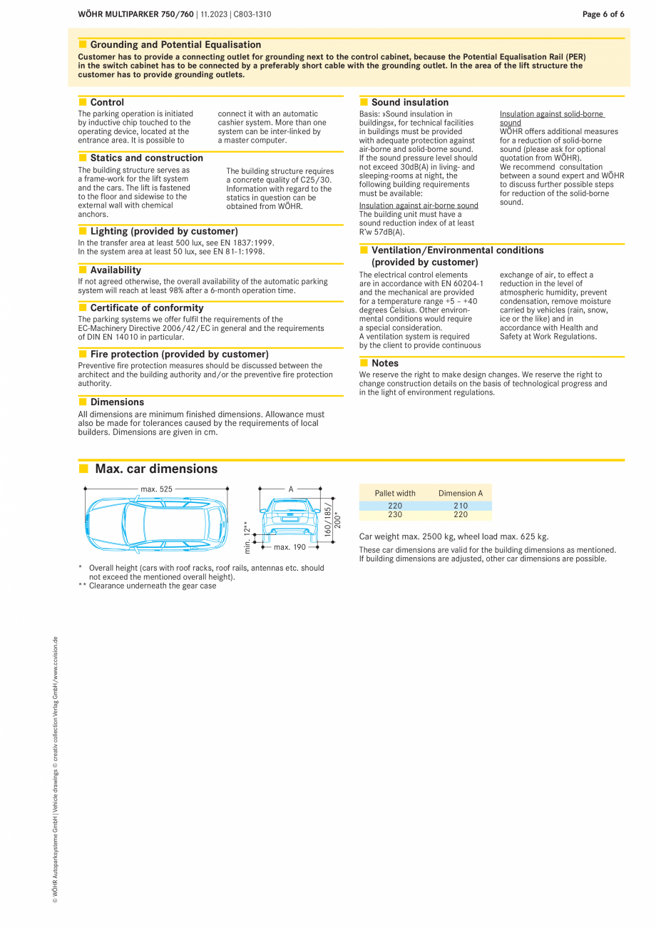 Pagina 6-Sistem de parcare automat Multiparker WÖHR MULTIPARKER 750/ 760 Fisa tehnica Engleza nstalled...