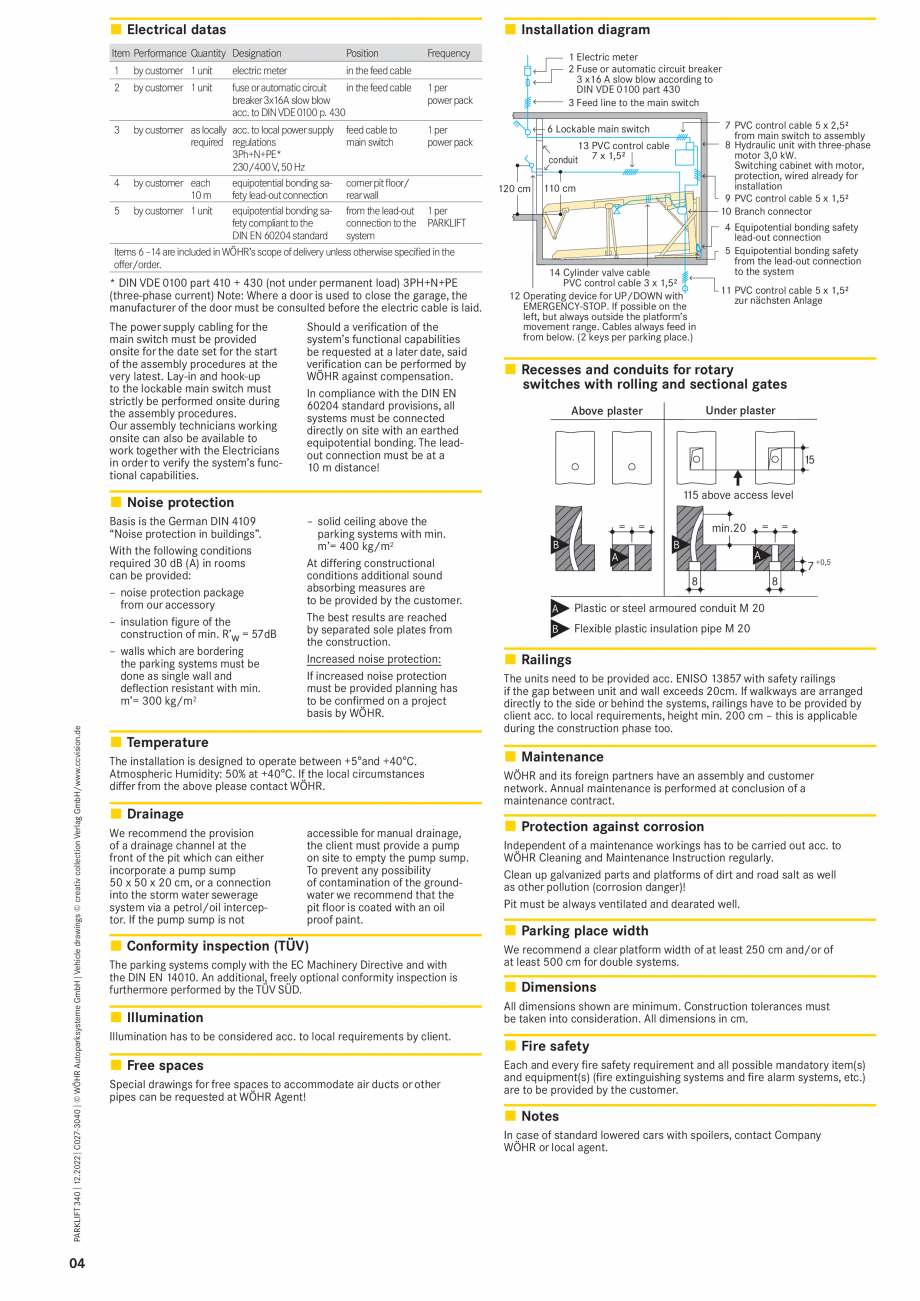 Pagina 4-Sistem mecanic de parcare WÖHR PARKLIFT 340 Fisa tehnica Engleza vironmental regulation changes...