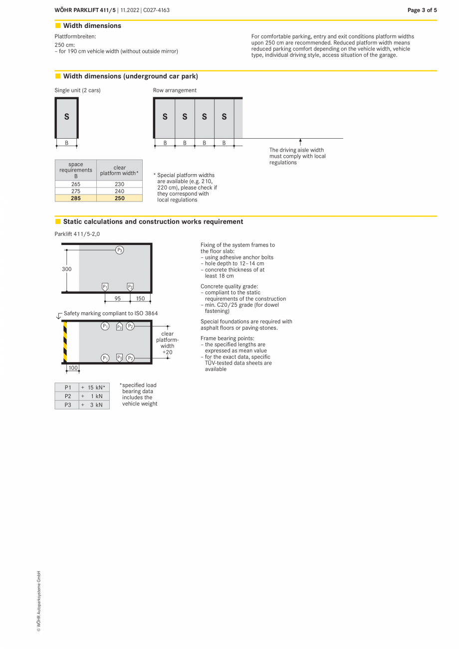 Pagina 3-Sistem mecanic de parcare WÖHR PARKLIFT 411 Fisa tehnica Engleza ble, correspondingly taller...