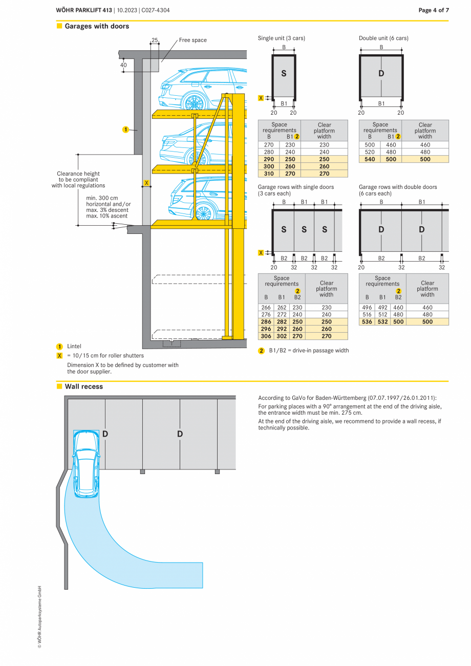 Pagina 4-Sistem mecanic de parcare WÖHR PARKLIFT 413 Fisa tehnica Engleza 
330

L+S 150

155

WÖHR...