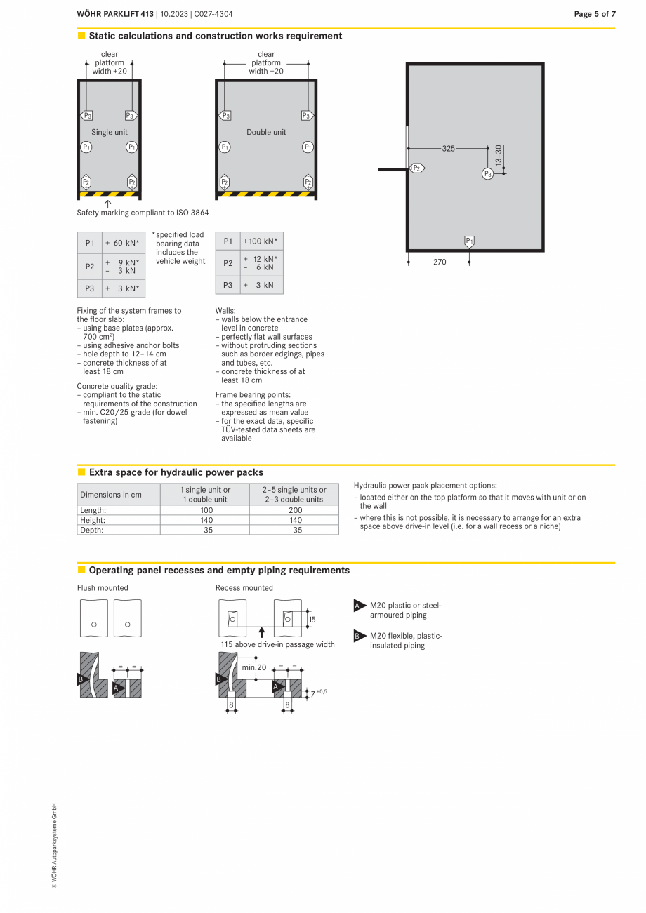 Pagina 5-Sistem mecanic de parcare WÖHR PARKLIFT 413 Fisa tehnica Engleza ing
on the vehicle width,...